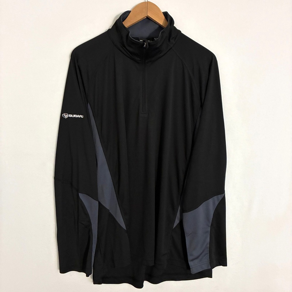 Subaru Black Label 1/4 Zip Shirt Mens XL Black Long Sleeve Racing‎ Cars Pullover